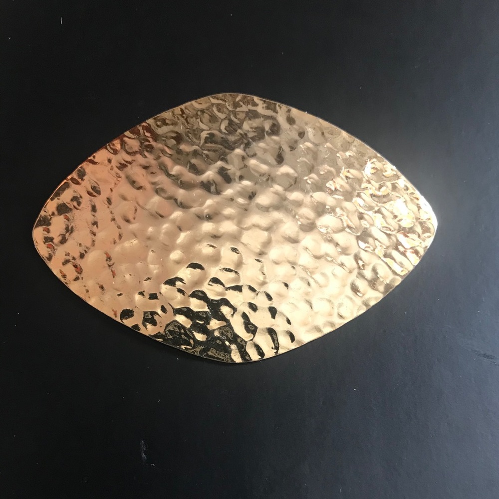 Hammered Gold Tone Brooch